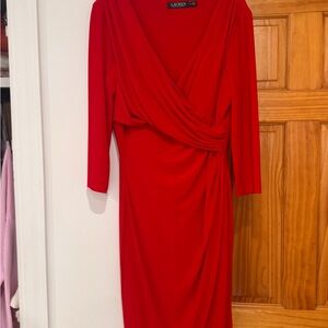 Ralph Lauren Vibrant Red Long Sleeve Dress
